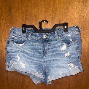 Torrid Light Blue Distressed Jean Shorts